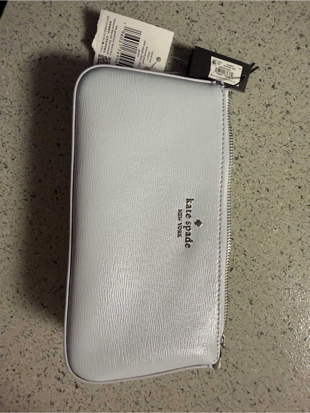 kate spade Powder Blue Zip Toiletry Pouch